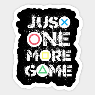 Just one more game Funny gaming quotes Gamer gifts Sticker